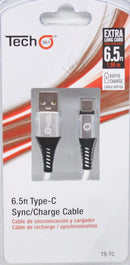 USB type C 6.5 foot Sync/Charge Cable - White