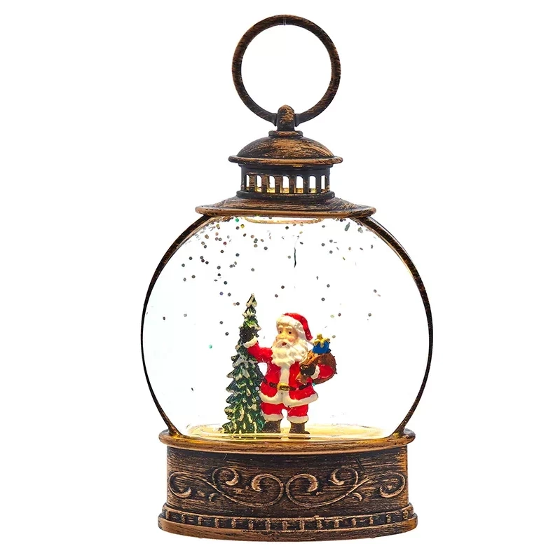 Lighted Waterglobe Lantern - Santa - 5 inch