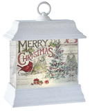 LED Merry Christmas Scene - Spinning Waterglobe Lantern - The Country Christmas Loft