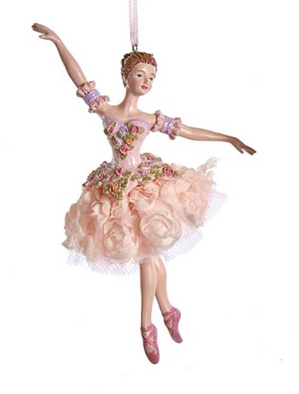 Blush Pink Ballerina Ornament - Fourth Position - The Country Christmas Loft