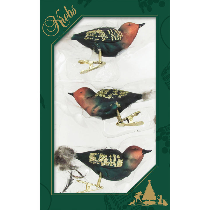 Krebs Shaded Clip-On Birds Figurine Ornaments - The Country Christmas Loft