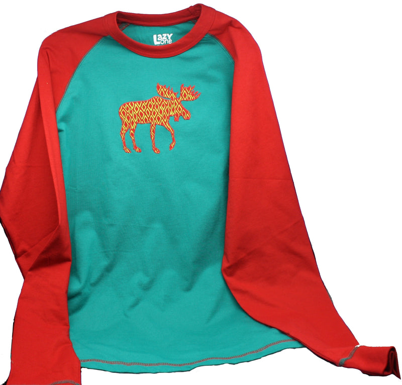 Pattern Moose Long Sleeve Tee - X-Small - The Country Christmas Loft
