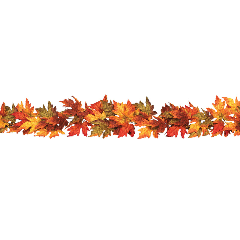 72 Inch Mixed Color Mapleleaf Garland - The Country Christmas Loft