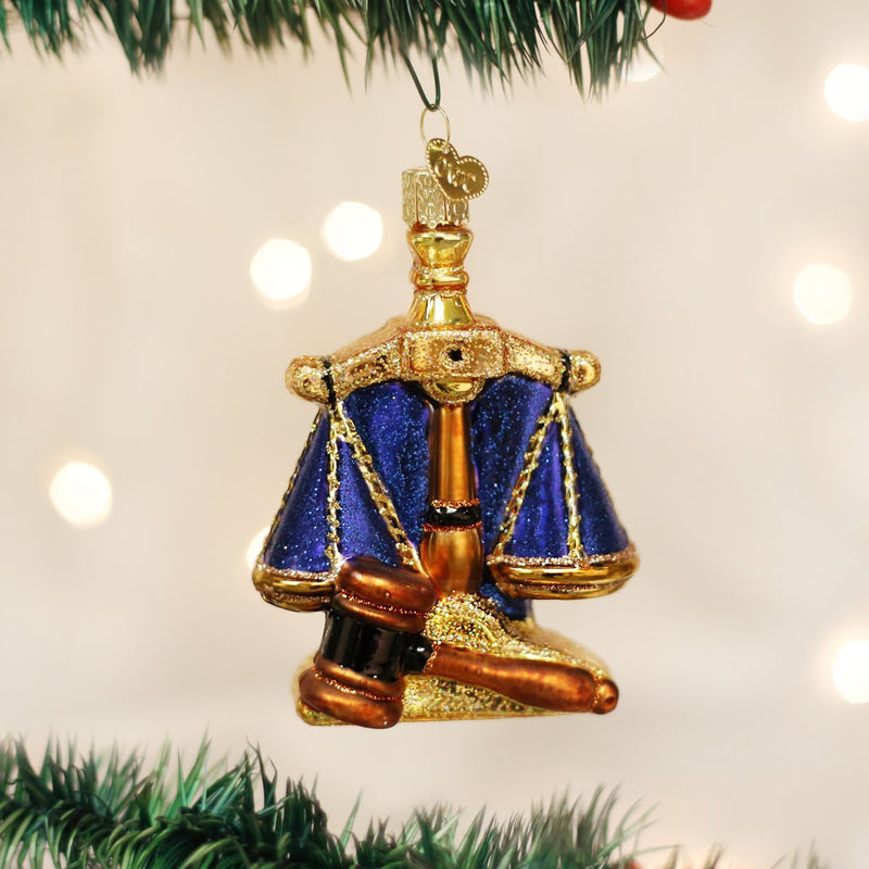 Old World Christmas Scales Of Justice - The Country Christmas Loft