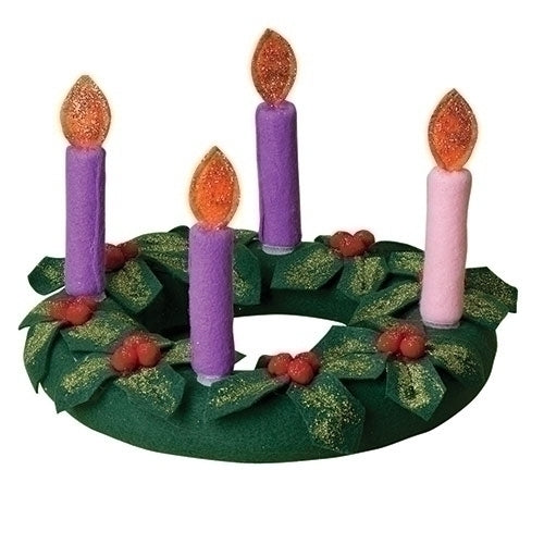 Fabric Advent Wreath with Candles and Holly - The Country Christmas Loft