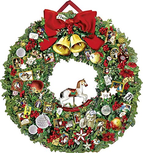 Victorian Carousel Horse Wreath Advent Calendar - The Country Christmas Loft