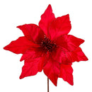 Red Velvet Glittered Poinsettia - 14 Inch