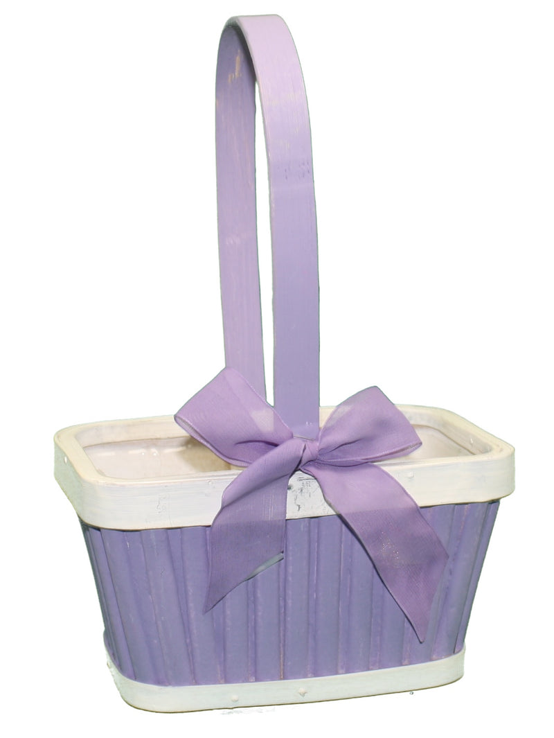 Purple Spring Wood Basket - Small - The Country Christmas Loft