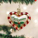Peppermint Heart Glass Ornament - The Country Christmas Loft