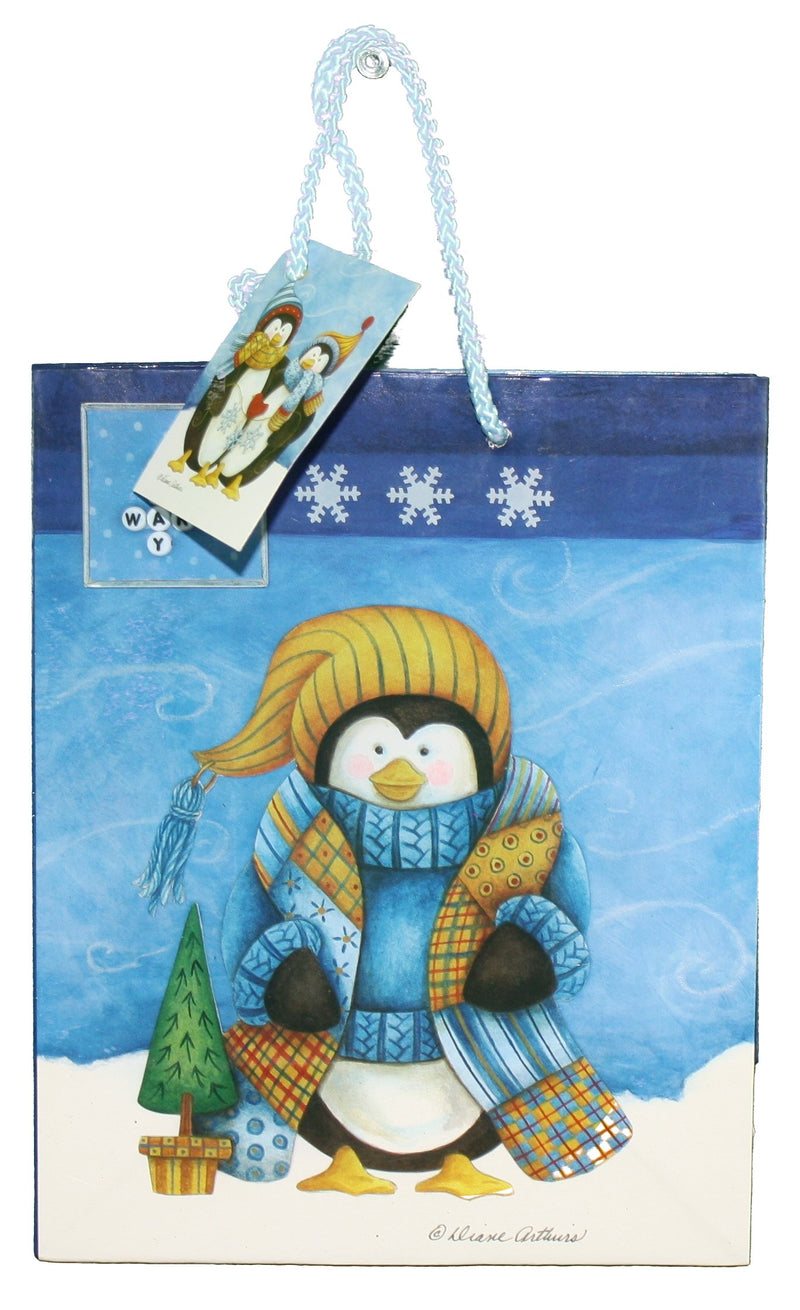 Gloss Finish Deluxe Gift Bag - Frosty Friends - - The Country Christmas Loft
