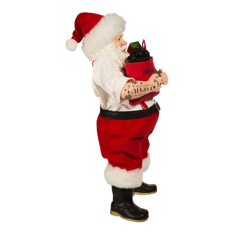 Fabriché Tattoo Santa With Gift Box - The Country Christmas Loft
