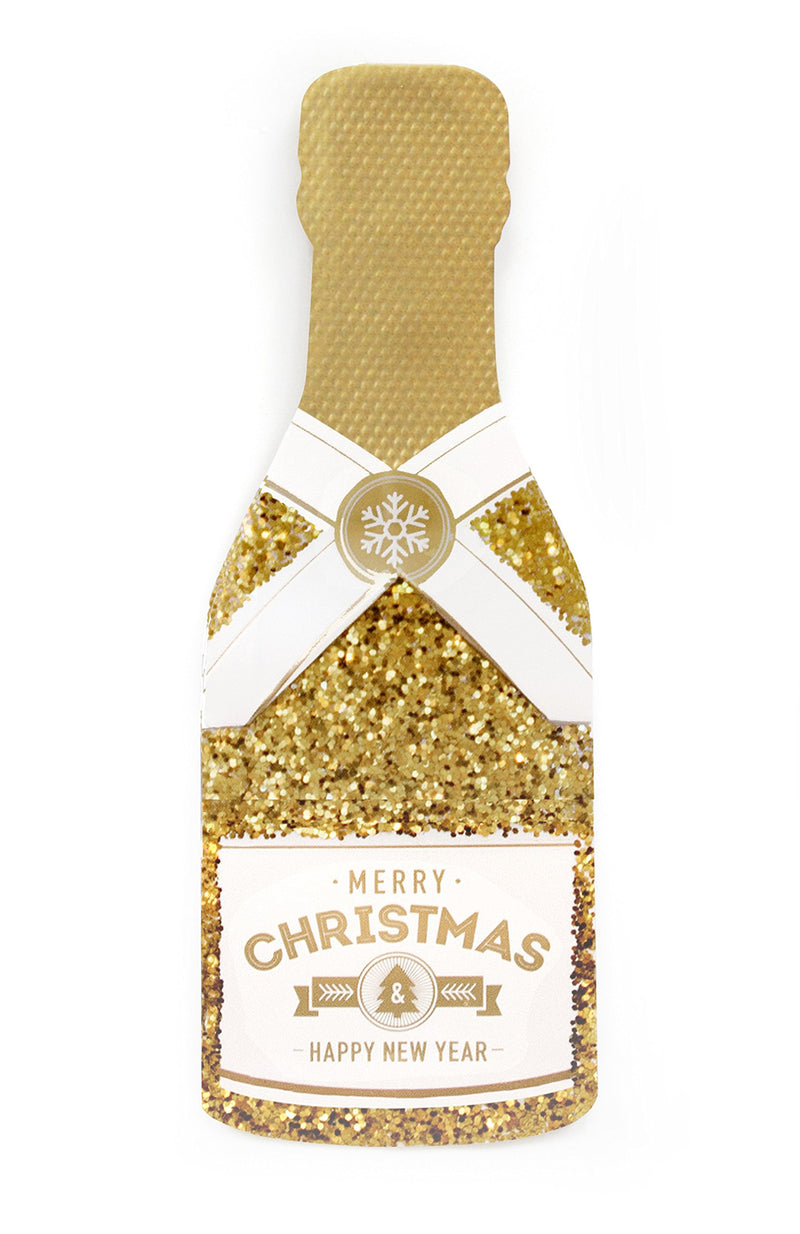 Merry Christmas Champagne Gold Card - The Country Christmas Loft
