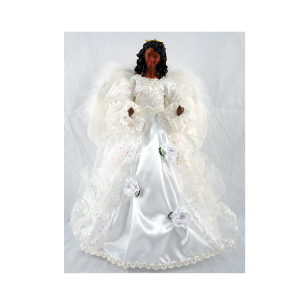 Wedding Dress African American Angel Tree Topper - The Country Christmas Loft