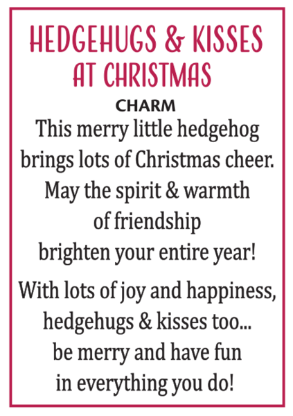 Holiday Hedgehog Charm With  Present - The Country Christmas Loft