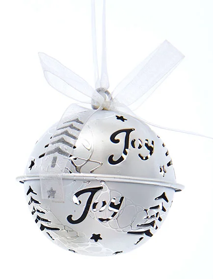 Hanging Word Bell Ornaments - Silver - - The Country Christmas Loft