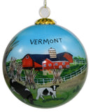 Hand Painted Glass Globe Ornament - Steamship Ticonderoga At The Shelburne Museum - The Country Christmas Loft