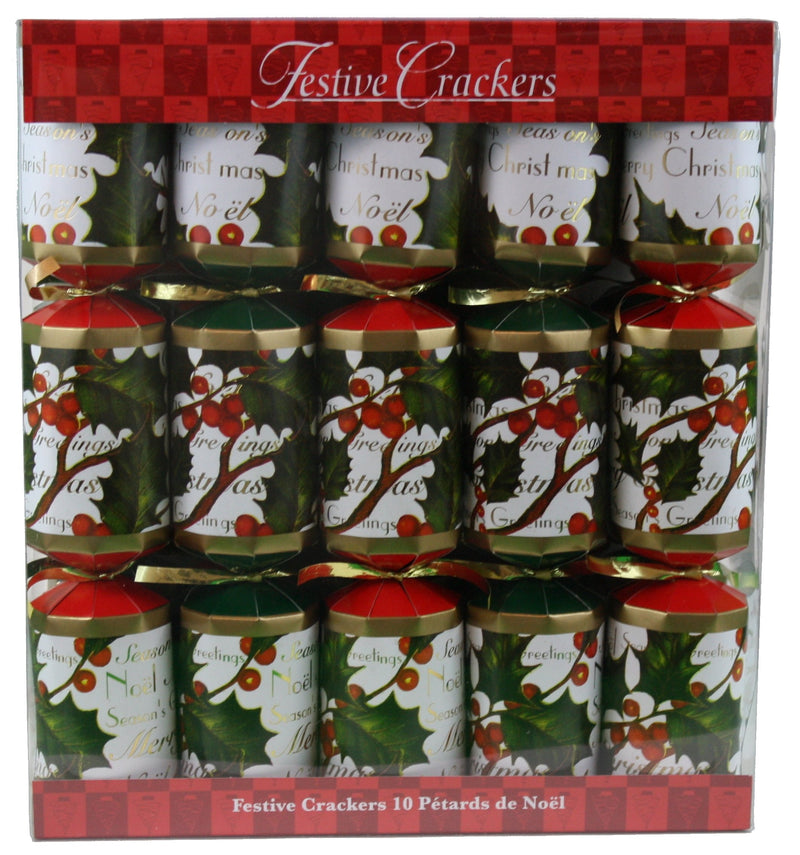 Walpert Holiday Crackers - 10.5 Inch Seasons Greetings 10 piece - The Country Christmas Loft