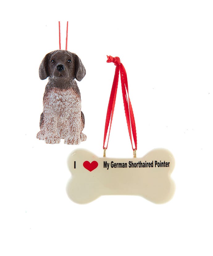 I love My German Shorthaired Pointer With Dog Bone Ornaments - The Country Christmas Loft