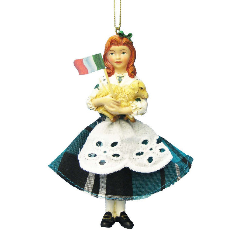 Kurt Adler 4.5 inch Resin Irish Girl Ornament - The Country Christmas Loft