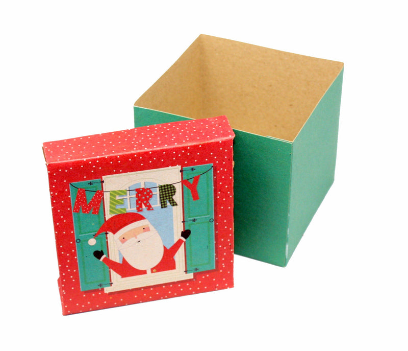 Holiday Cube Gift Box - Set of 2 - 5" x 5" x 4"