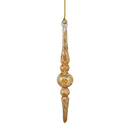 Outer Swirl Icicle Glass Ornaments - Gold -Finial