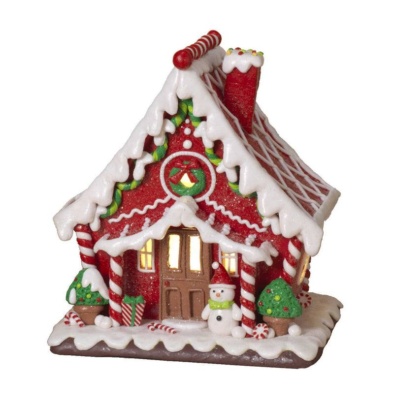 9" Lighted Clay Dough Gingerbread House - The Country Christmas Loft