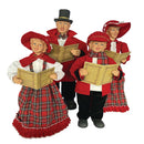 Red Plaid Carolers Set Of 4 - 27-35" - The Country Christmas Loft