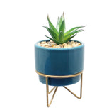 Potted Succulent on Metal Stand - - The Country Christmas Loft