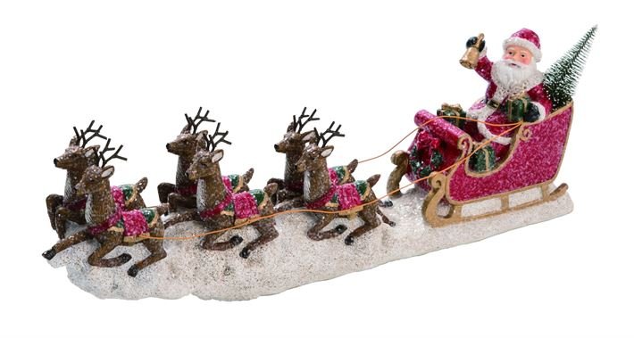 Reindeer with Santas Sleigh - The Country Christmas Loft