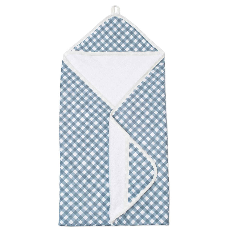 Lulujo Hooded Towel – Navy & Gingham - The Country Christmas Loft