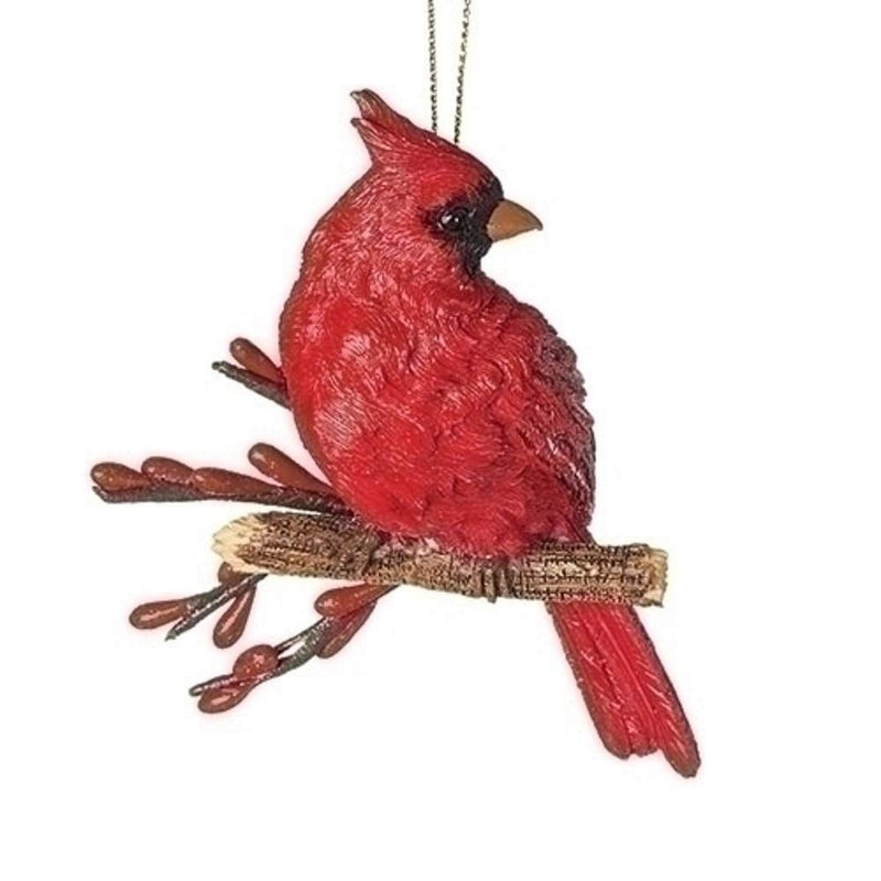Christmas Cardinal On Branch Ornament - The Country Christmas Loft
