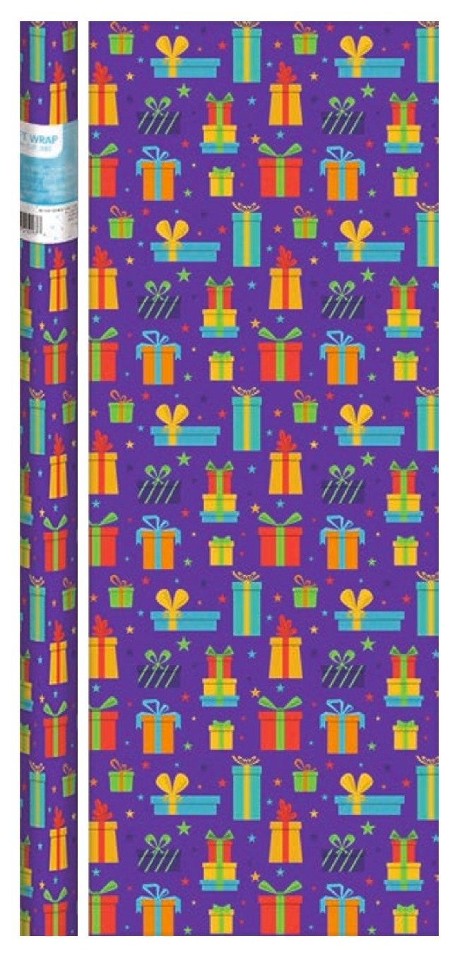 Presents on Purple  Gift Wrap - The Country Christmas Loft