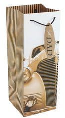 Dad Classic Car Bottle Gift Bag - Beige - The Country Christmas Loft