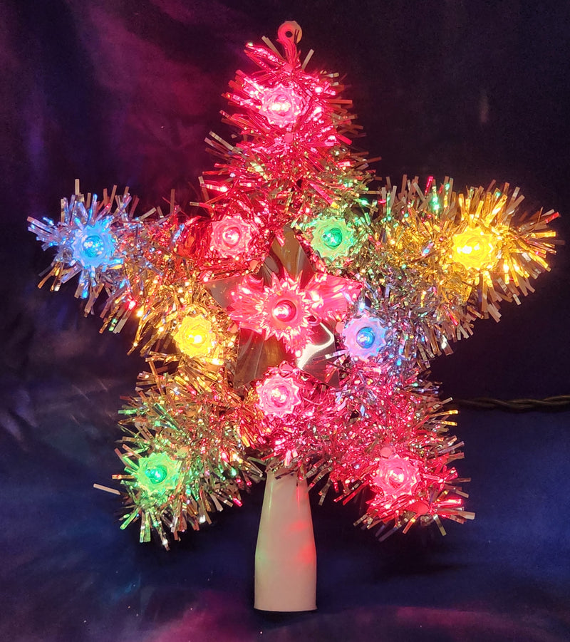 9 Inch Light-up Tinsel Star Treetopper