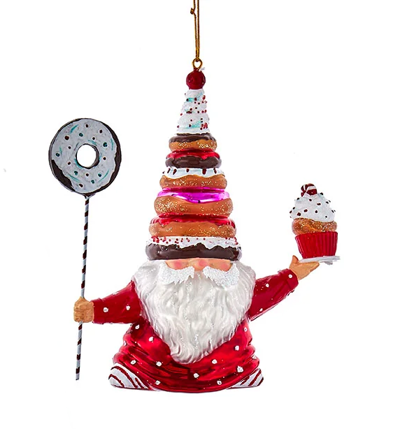 Noble Gems Glass Gnome Ornament - Cupcake - The Country Christmas Loft