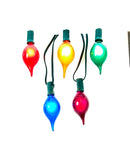 UL 10-Light Multicolor G45 Teardrop Green Wire Light Set - The Country Christmas Loft