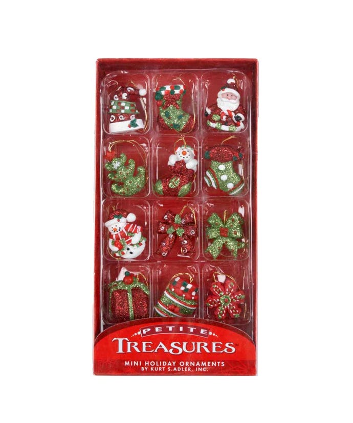 Petite Treasures Miniature Peppermint Ornaments, 12-Piece Box Set - The Country Christmas Loft