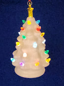 B/O Lighted White  Ceramic Tree Ornament - Christmas >> Ornaments >> Novelty - by Gerson - view 2