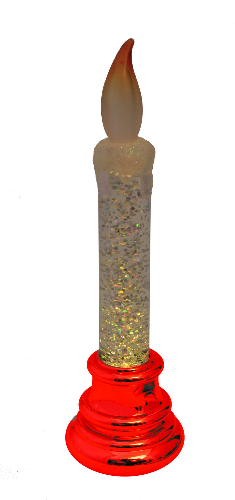 Glitter Water Candle - 6 Inch - Red Base