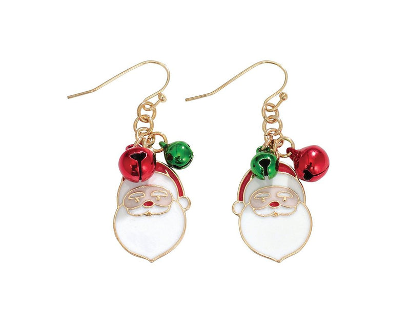Santa with Jingle Bells - Earrings