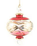 Gold Etched Doubled Ended Sphere - Red
