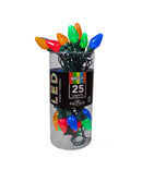 25-Light Multi-Color Pearl LED C7 Light Set With Green Wire - The Country Christmas Loft