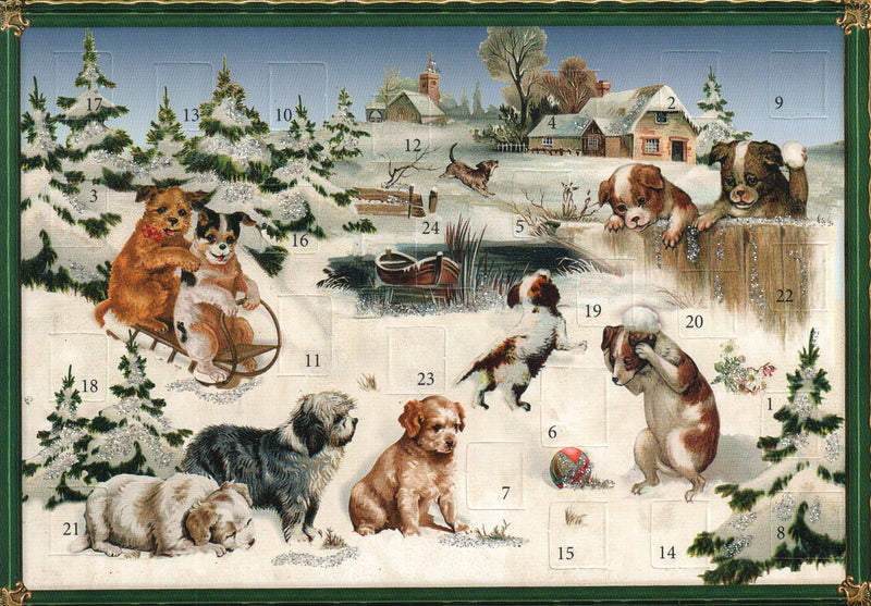 Coppenrath Animal Mini Advent Card With Envelope - Dogs Outside