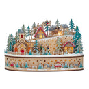 Light-Up Wooden Christmas Village With Santa - The Country Christmas Loft