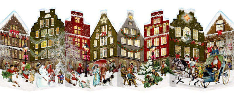 Free Standing Victorian Street Advent Calendar - The Country Christmas Loft