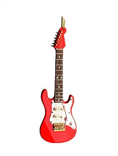 5 Inch Electric Guitar Ornament - Red - The Country Christmas Loft