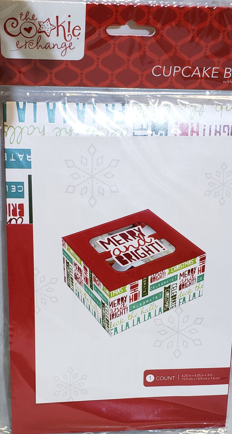Medium Window Top Cupcake Box - Merry and Bright