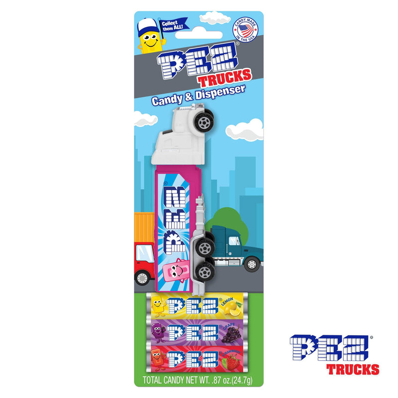 Pez - Big Rig Dispenser with 3 Candy Rolls - White Truck / Purple Trailer - The Country Christmas Loft