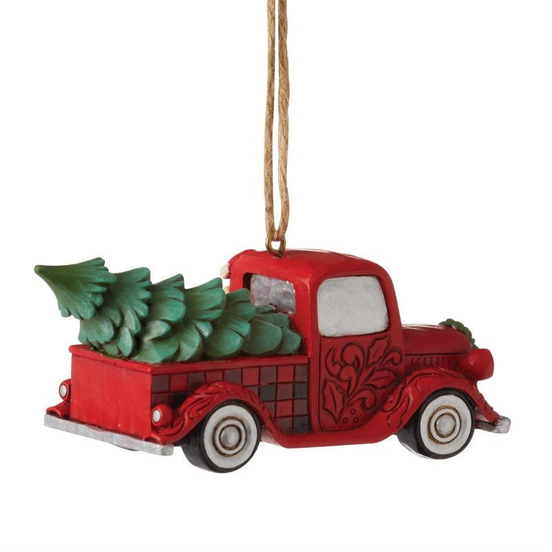 Highland Glen Santa Pickup Truck Ornament