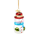 3 Inch Boxed Glass Ornament -  Snowman - Red Hat - The Country Christmas Loft